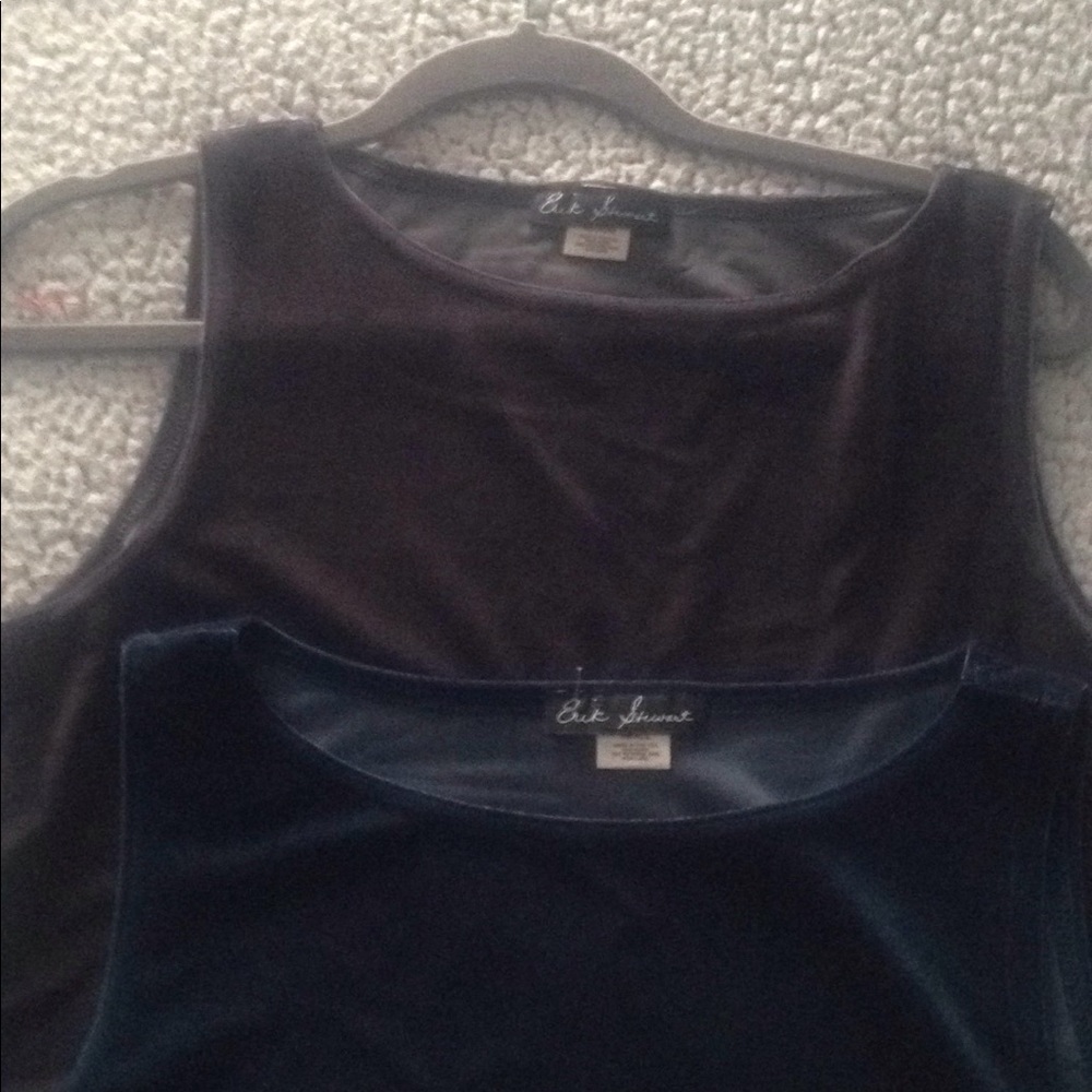 Erik Stewart sleeveless velvet tops